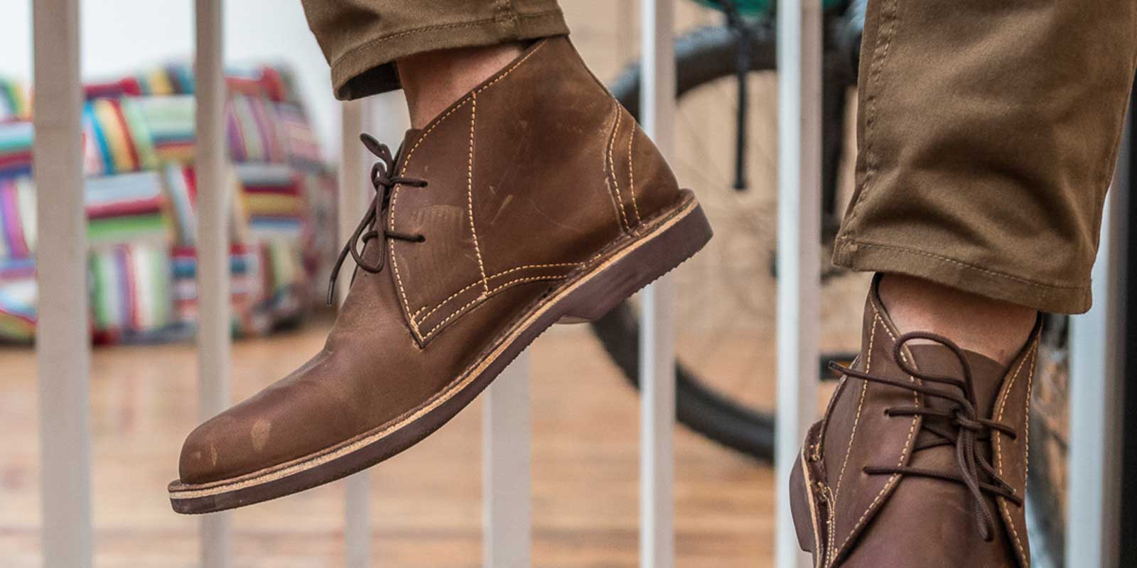 Leather chukka shoes Clearance