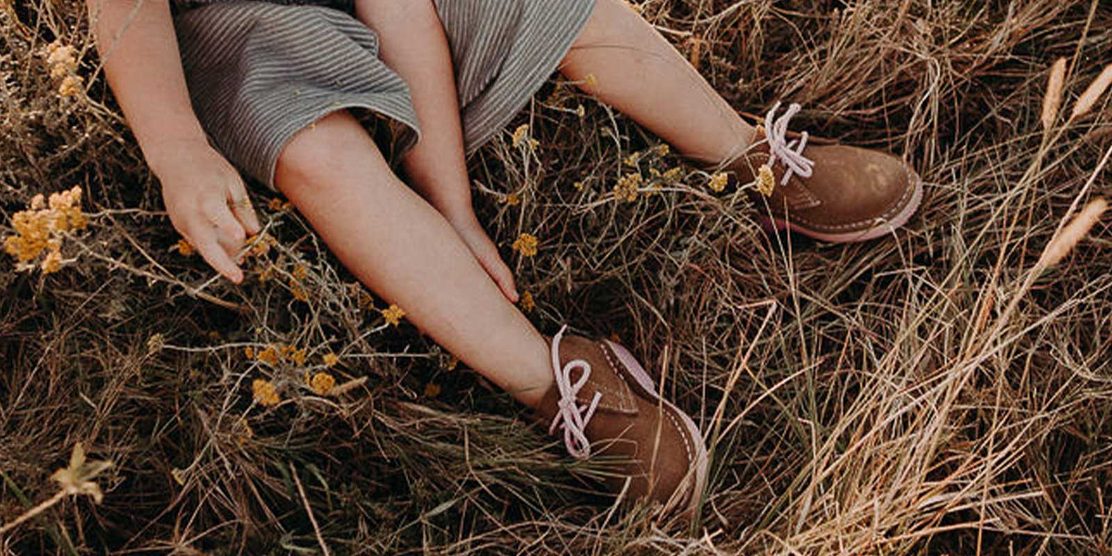 lose up of a kids chukka boot by Veldskoen