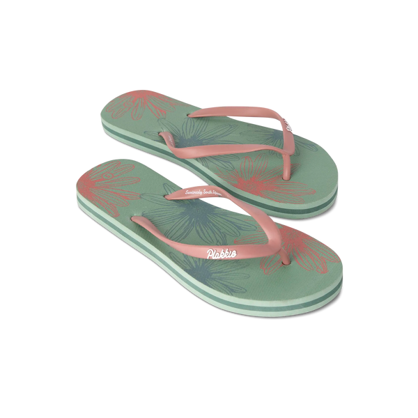 Plakkie Women's Victoria (Green and Dusty Pink)