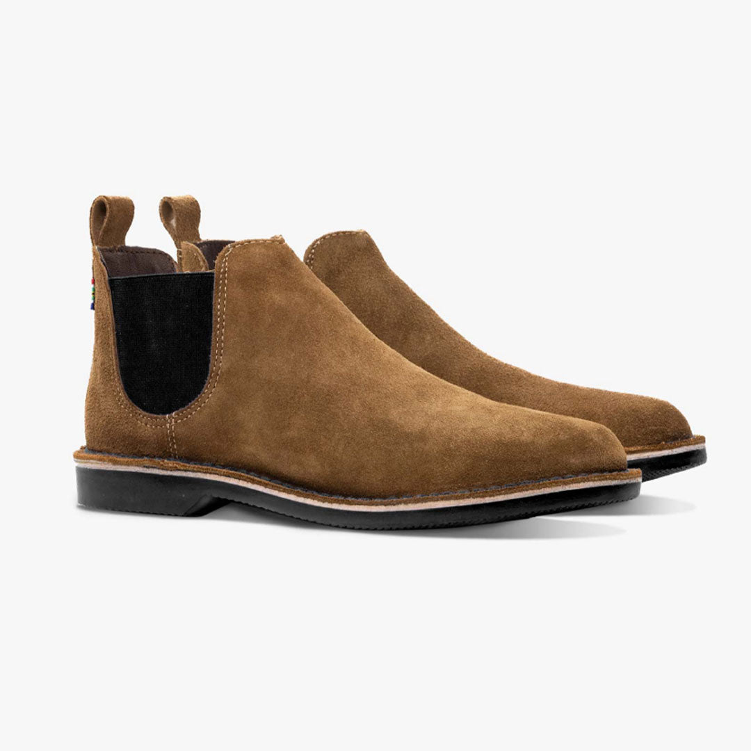 Men's Black Chelsea Boots - Suede Leather - FREE SHIPPING | Veldskoen - Shoes USA
