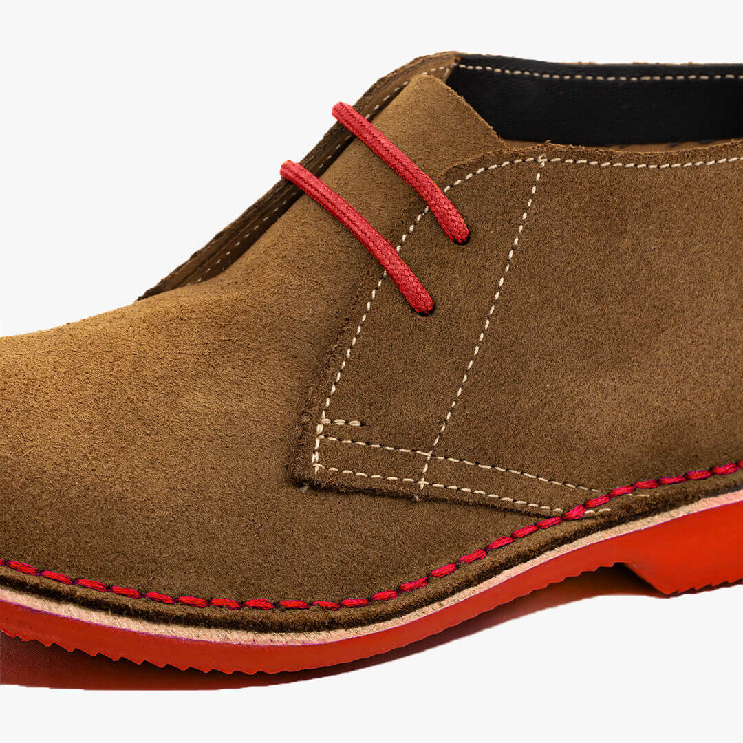 Veldskoen men's red sole suede leather handcrafted chukka boot Veldskoen Shoes USA